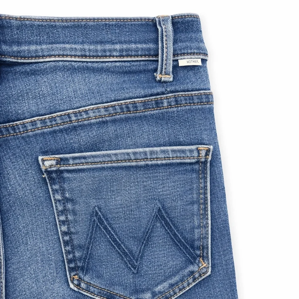 MOTHER The Hustler Ankle Fray Jeans Women’s Size 29 Blue Wash Raw Hem - Picture 3 of 9